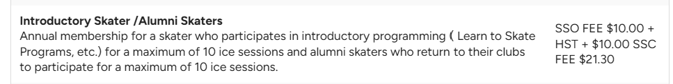 ICEREG showing Alumni Skater option