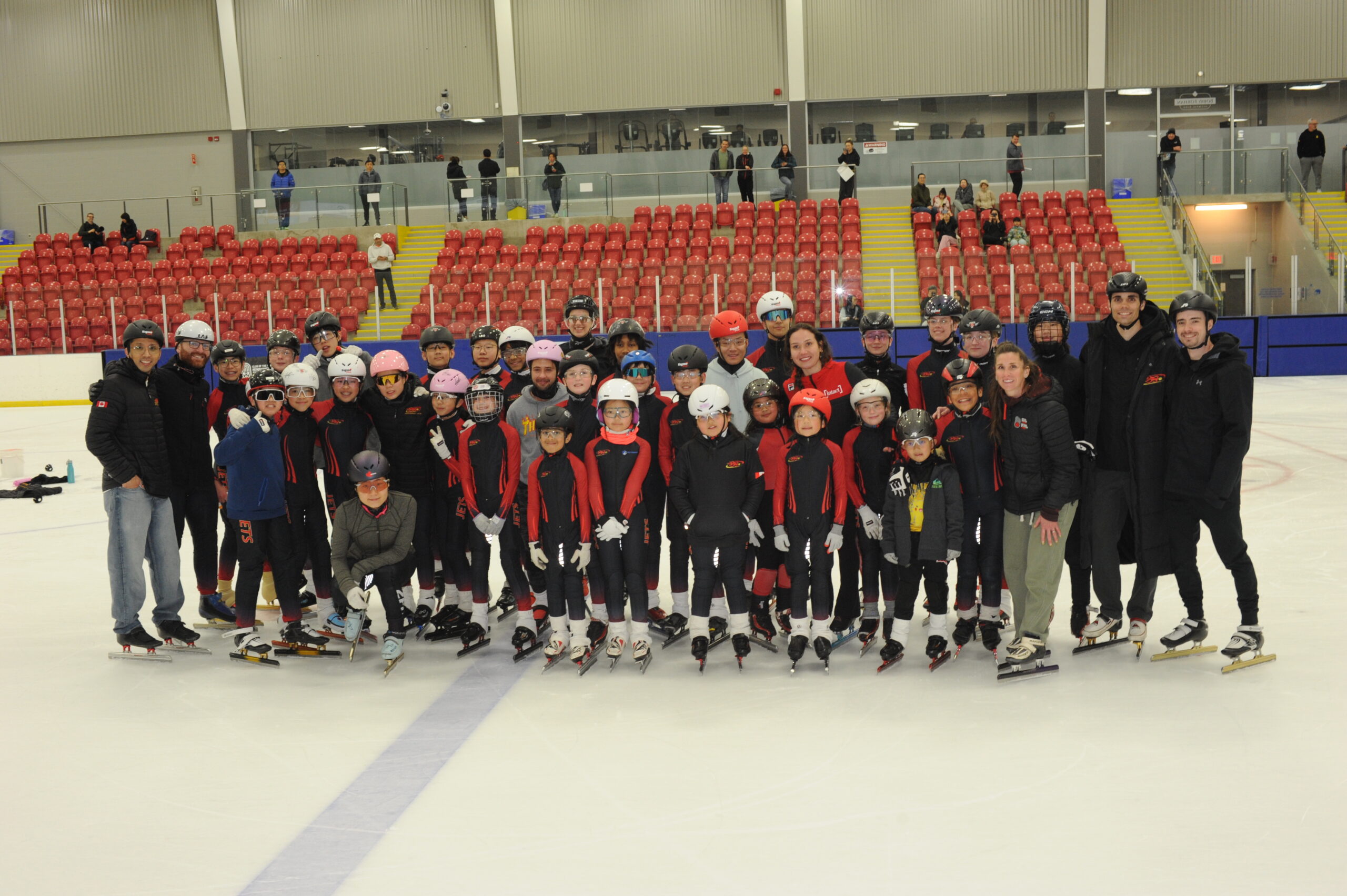 Newmarket Jets skaters training on ice